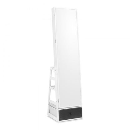 PY-2316SS - 360° Velvet-Lined Jewelry Cabinet & Makeup Mirror with LED Light