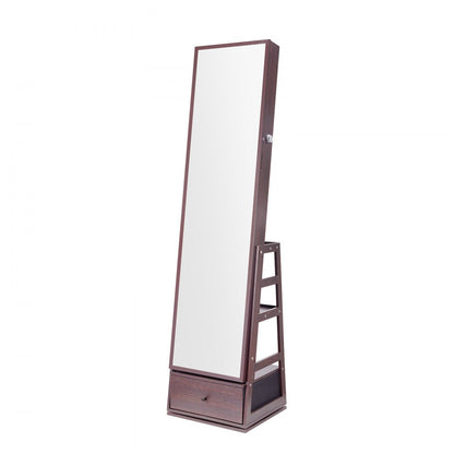 PY-2317SS - 360° Full-Length Mirror Jewelry Cabinet with Ample Storage