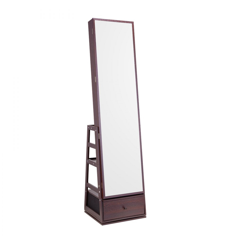 PY-2317SS - 360° Full-Length Mirror Jewelry Cabinet with Ample Storage