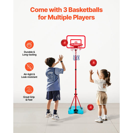 2011 - Adjustable Kids Basketball Hoop 3.4' to 6.2' with Stable Base