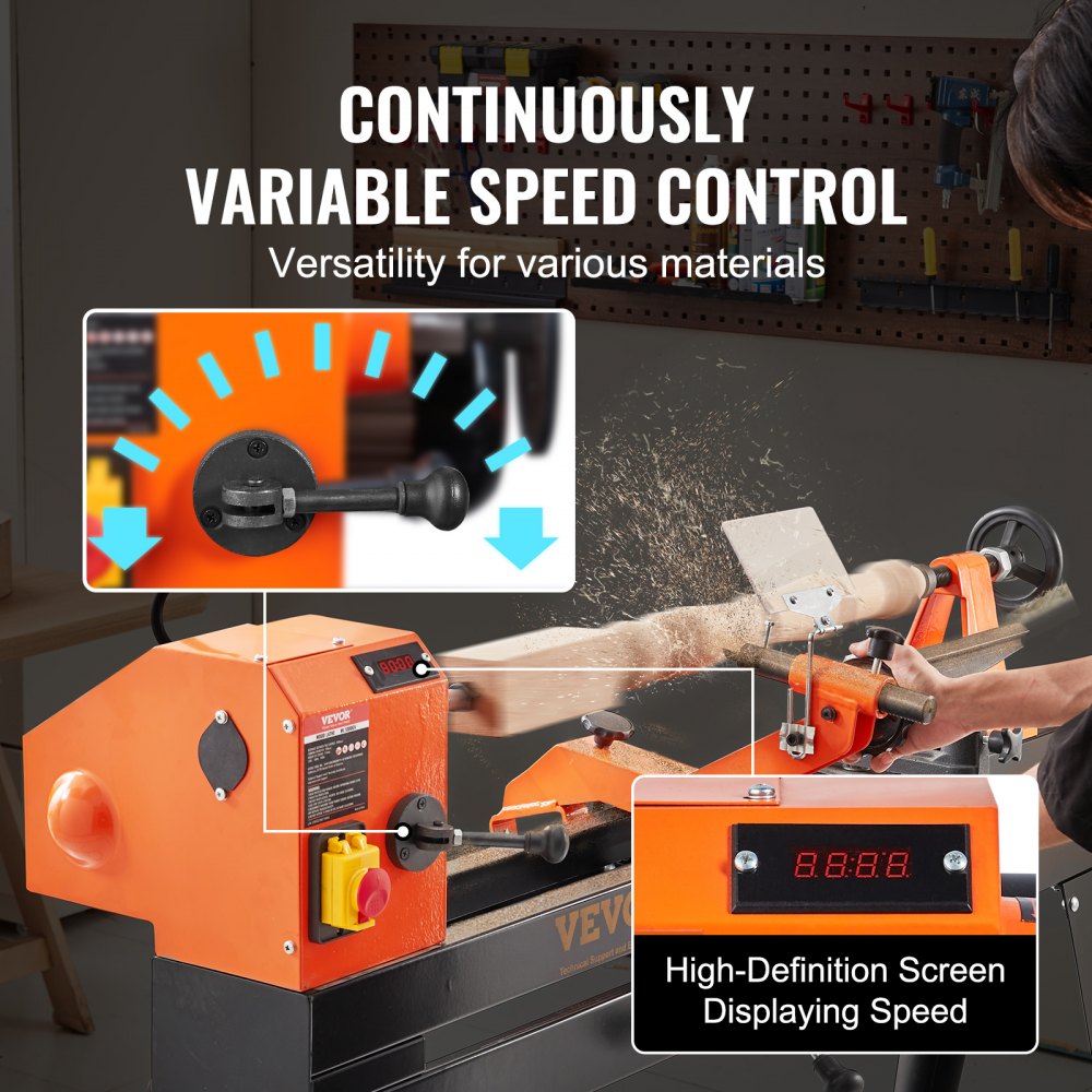 WL1000GV - VEVOR 40-Inch Wood Lathe for Precision Crafting