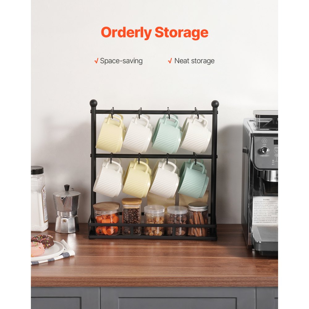 MUG-XM001 - 16-Hook Coffee Mug Holder & Storage Rack for Countertop