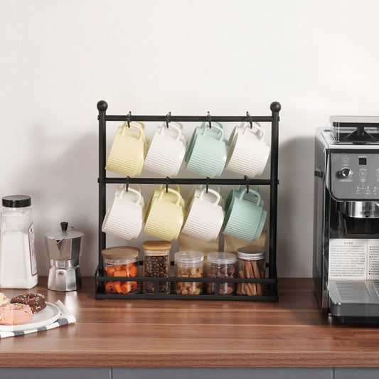 MUG-XM001 - 16-Hook Coffee Mug Holder & Storage Rack for Countertop