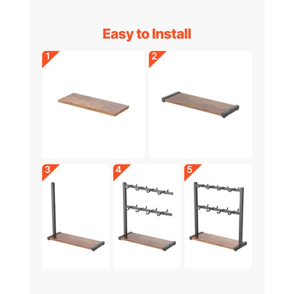 MUG-XM002 - Stylish 16 Hook Coffee Mug Rack with Wood Base Organizer