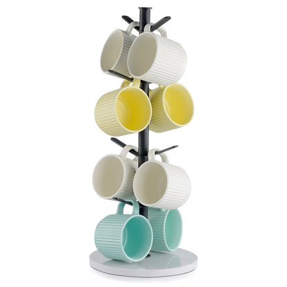 MUG-XM003 - 8-Hook Mug Tree with Marble Base for Space Saving