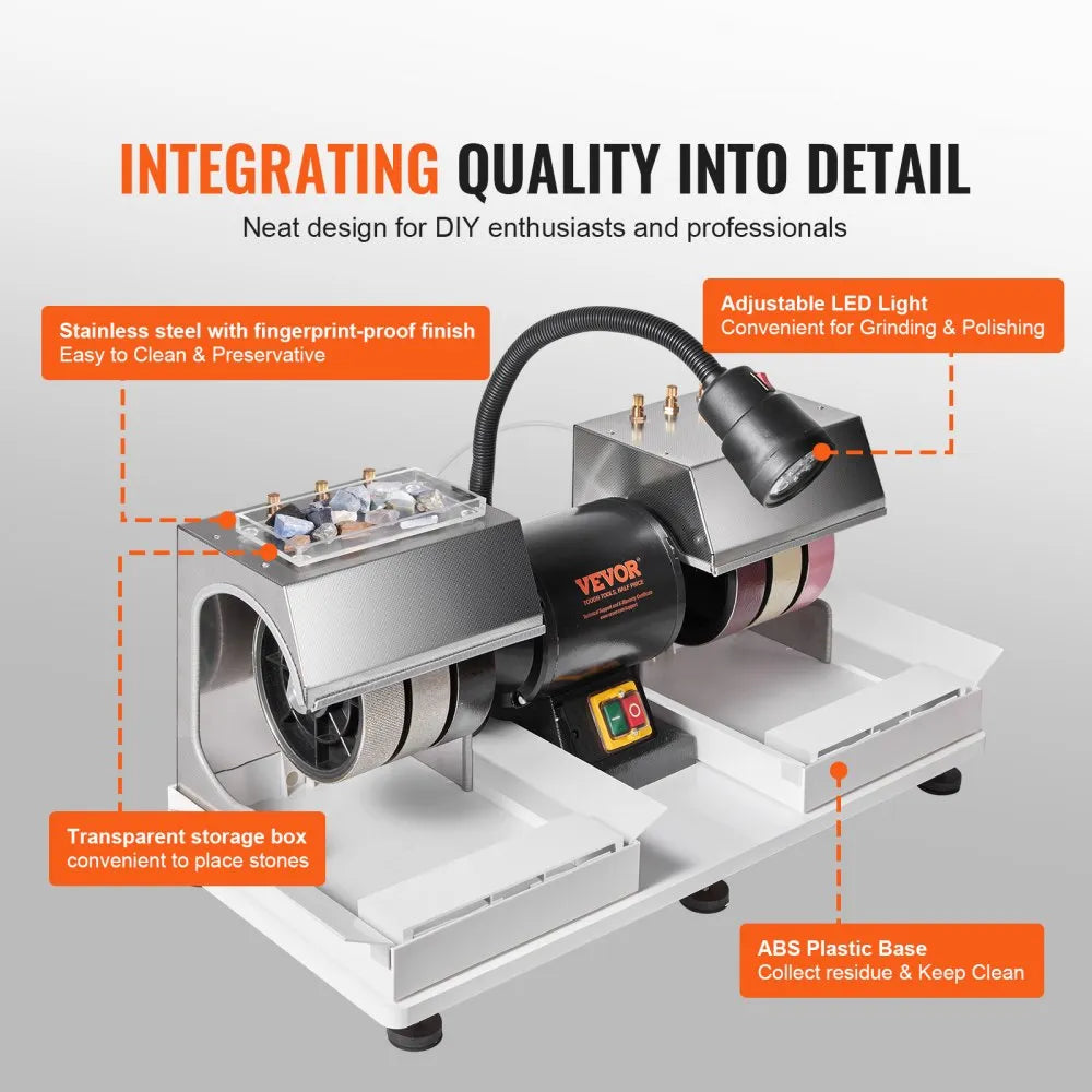 VV-JH-6P - VEVOR 6" Cabbing Machine with Diamond Wheels & Smart Water System