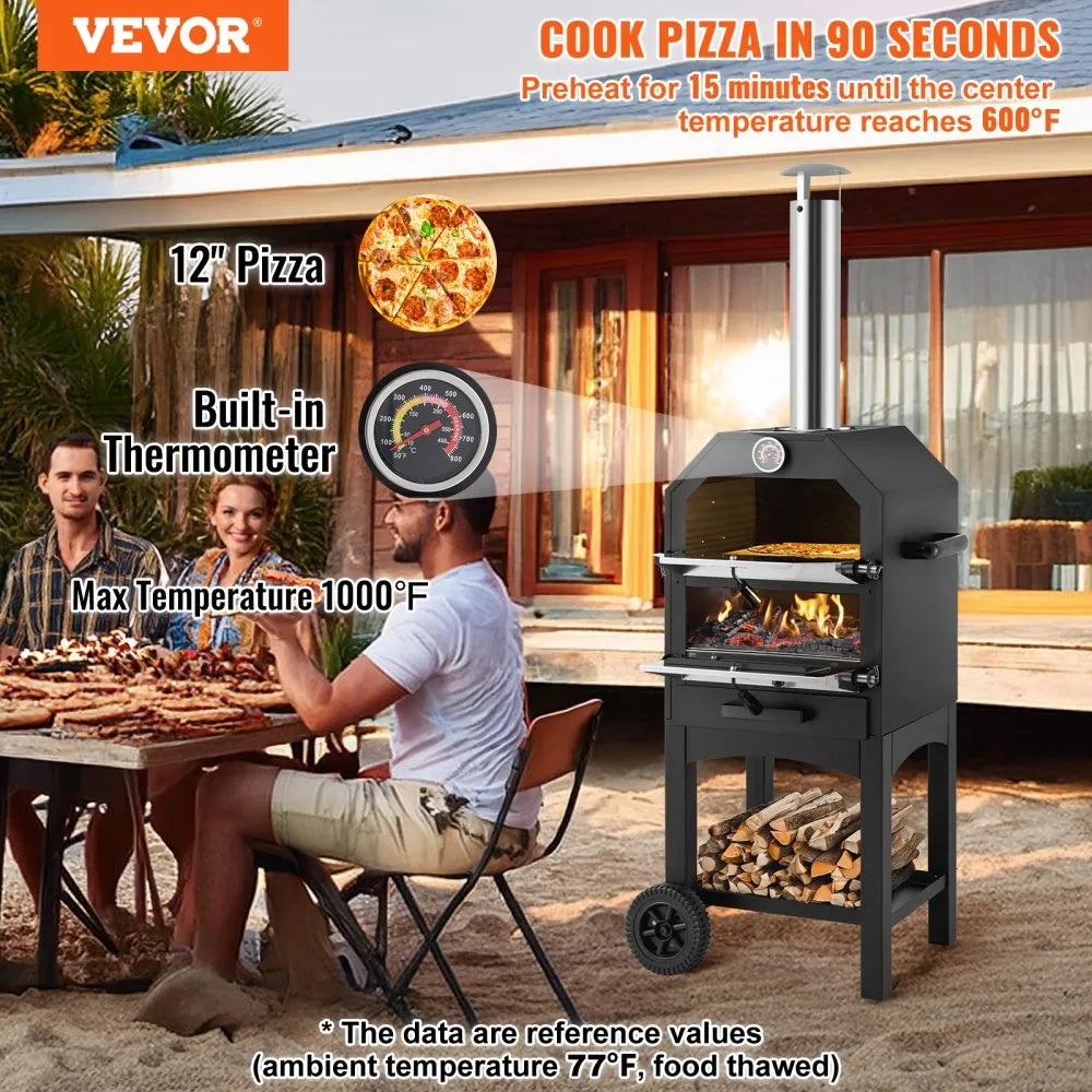 JY-MY-PSL-12 - 12" Portable Pizza Oven with 932°F Cooking Power