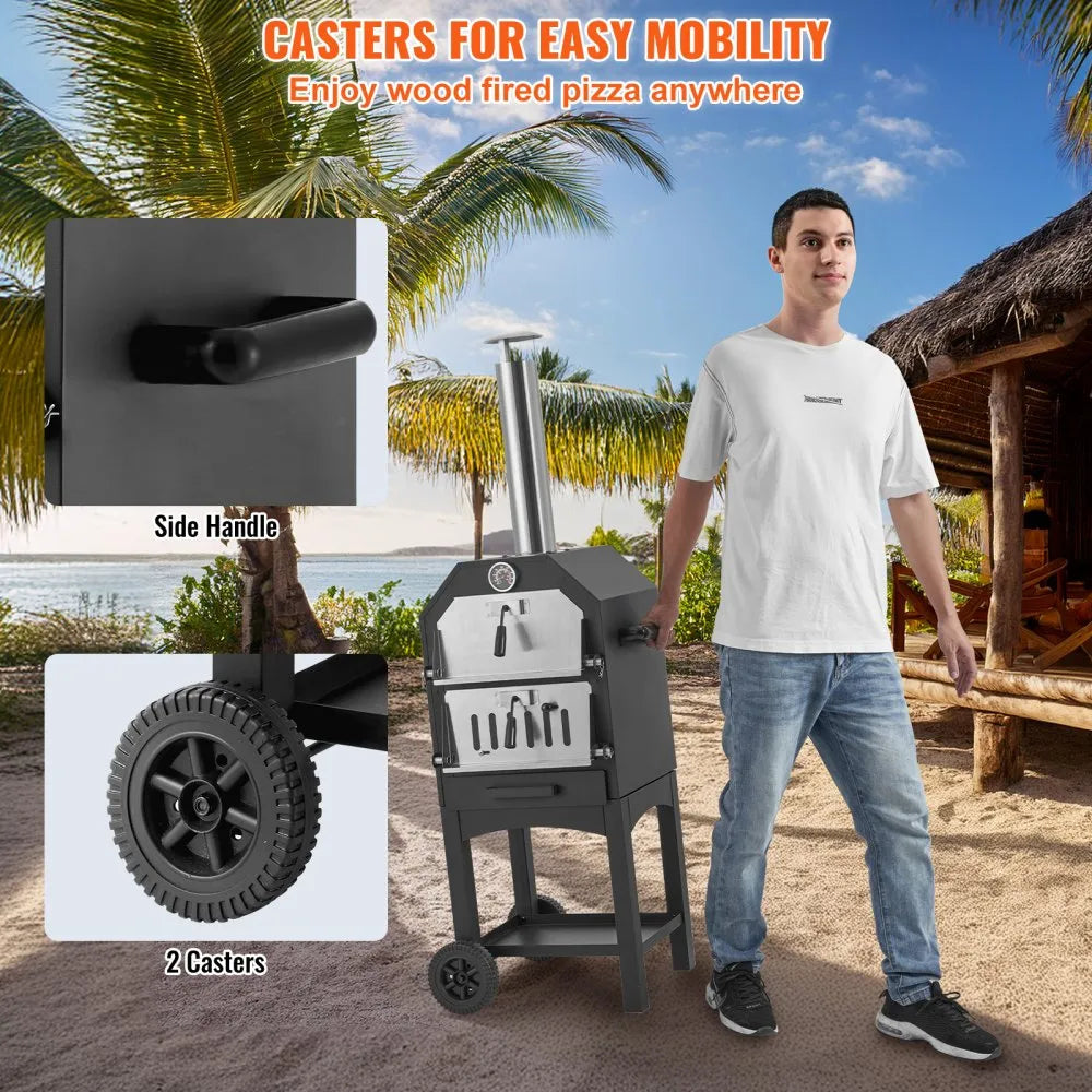 JY-MY-PSL-12 - 12" Portable Pizza Oven with 932°F Cooking Power