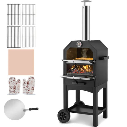 JY-MY-PSL-12 - 12" Portable Pizza Oven with 932°F Cooking Power
