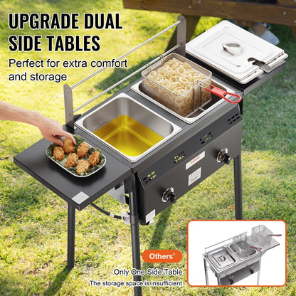 DBFY01 - 4-Gallon Outdoor Propane Deep Fryer with Dual Burners