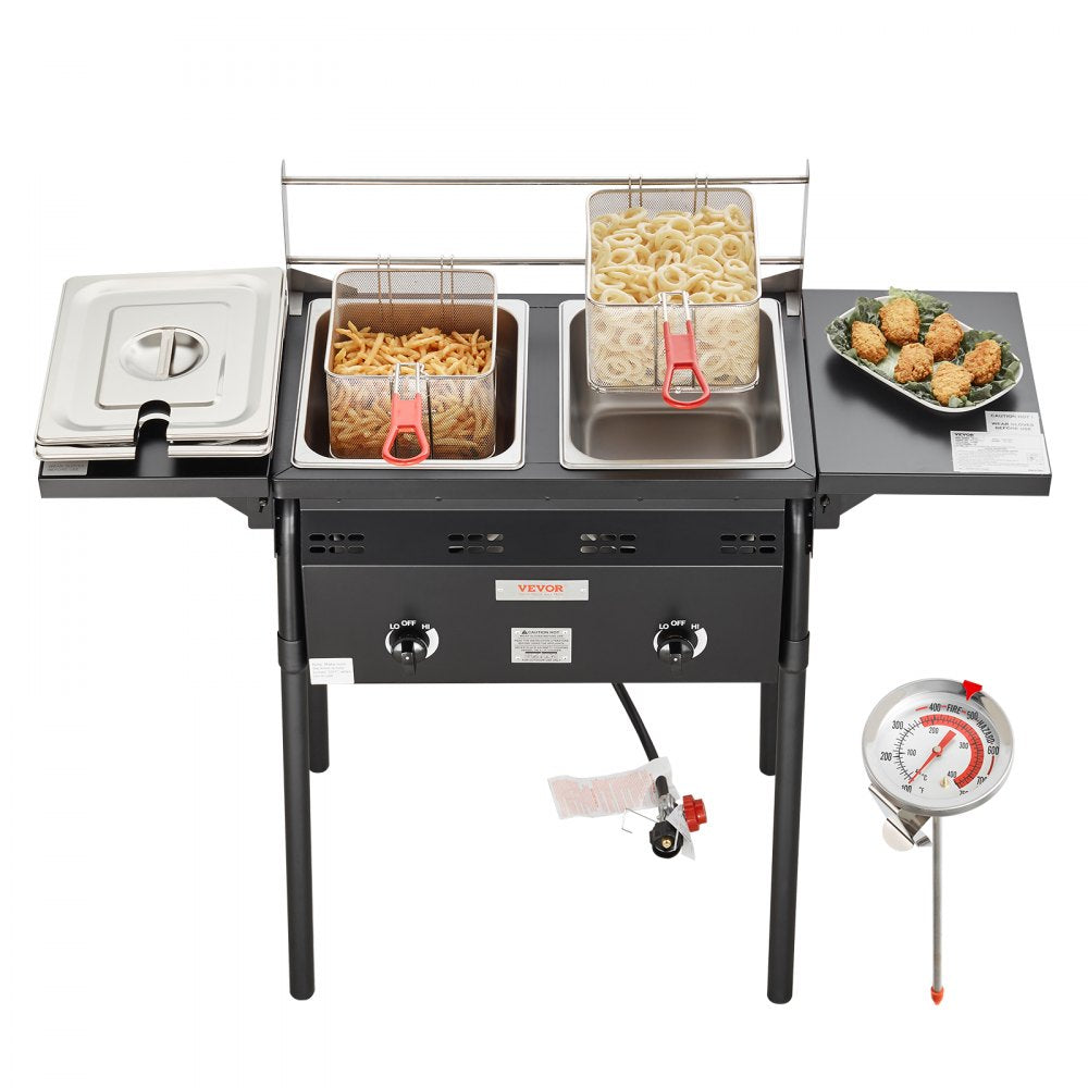 DBFY01 - 4-Gallon Outdoor Propane Deep Fryer with Dual Burners