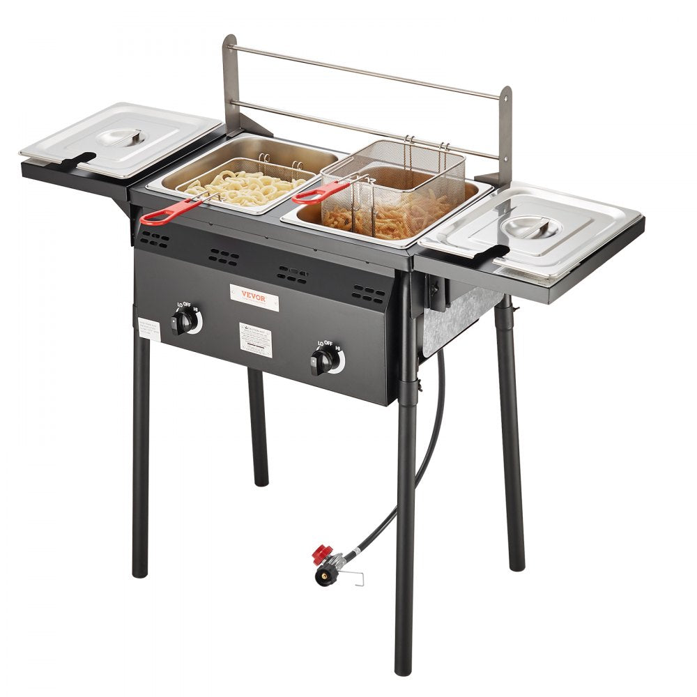 DBFY01 - 4-Gallon Outdoor Propane Deep Fryer with Dual Burners