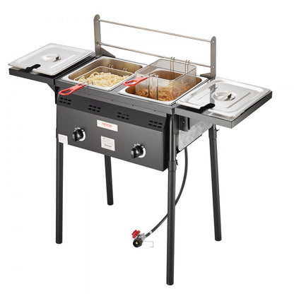 DBFY01 - 4-Gallon Outdoor Propane Deep Fryer with Dual Burners