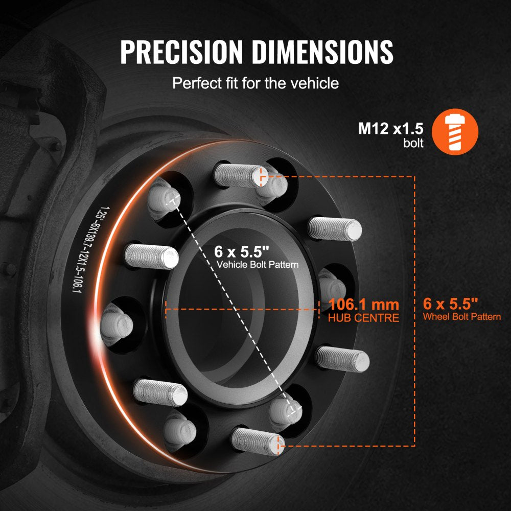 6550-6550-BT-106.1-07 - Durable 1.25" Blue Wheel Spacers for Toyota & Lexus