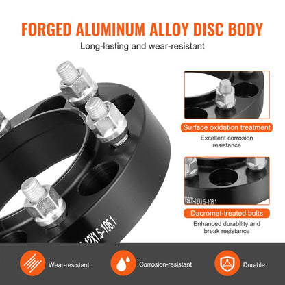 6550-6550-BT-106.1-07 - Durable 1.25" Blue Wheel Spacers for Toyota & Lexus