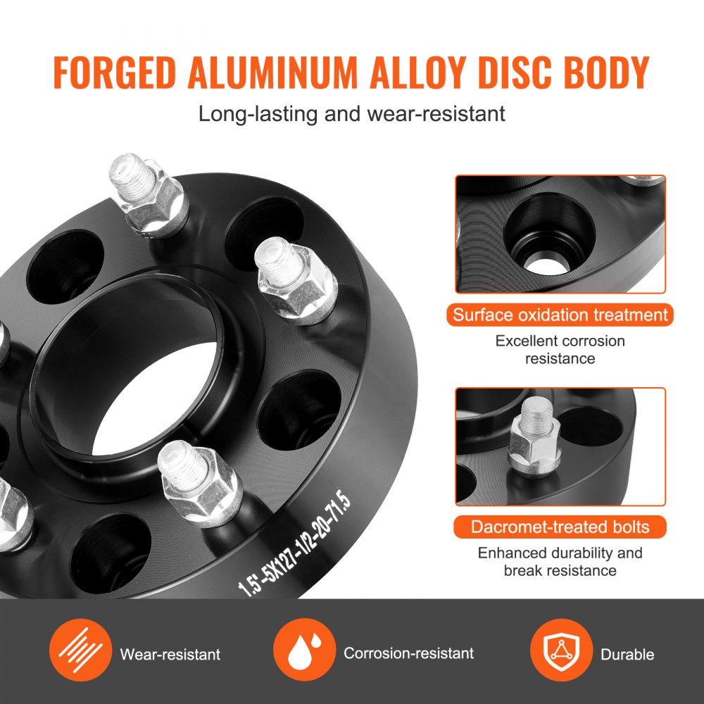 5500-5500-CT-71.5-04 - 1.5-Inch VEVOR Wheel Spacers for Enhanced Stability