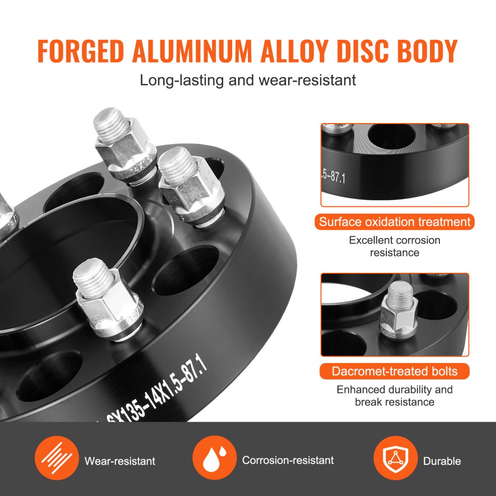 6135-6135-CT-87.1-09 - 1.5" Forged Wheel Spacers for Enhanced Stability