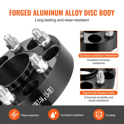 6550-6550-CT-78.1-09 - VEVOR 1.5-Inch Wheel Spacers for Enhanced Stability