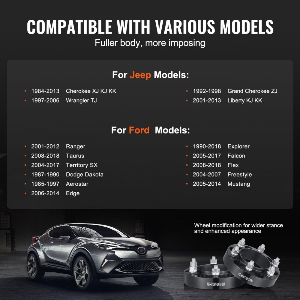 5450-5450-A-82.5-04 - 1" VEVOR Wheel Spacers for Improved Stability and Grip