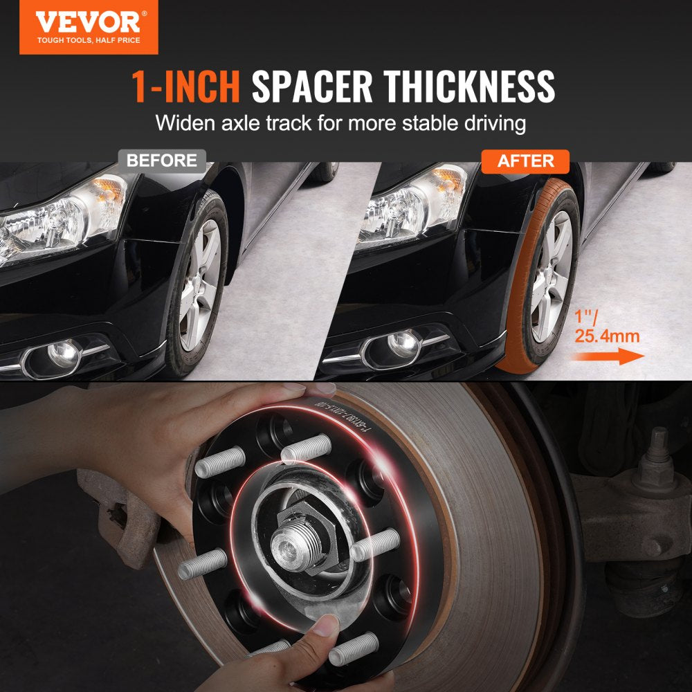 VEVOR 6550-6550-A-108-07 1-Inch Wheel Spacers for Enhanced Vehicle Stability