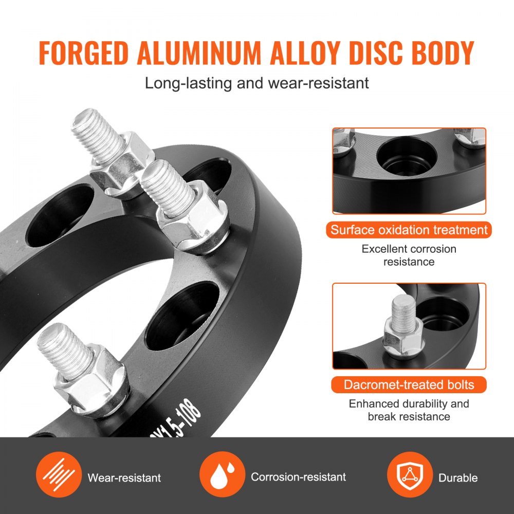 VEVOR 6550-6550-A-108-07 1-Inch Wheel Spacers for Enhanced Vehicle Stability