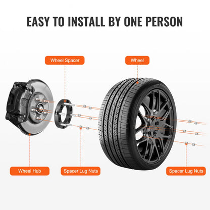 VEVOR 6550-6550-A-108-07 1-Inch Wheel Spacers for Enhanced Vehicle Stability