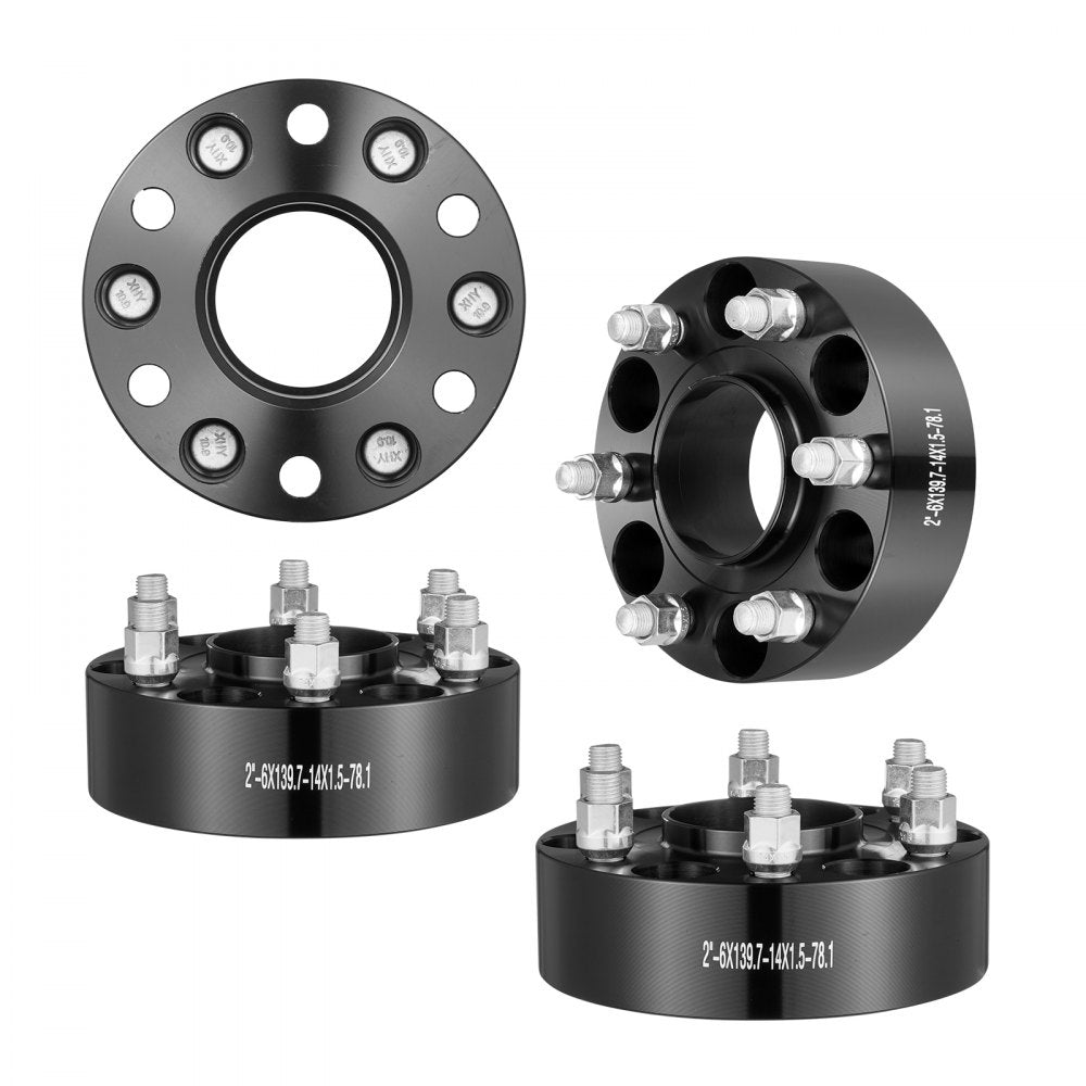 6550-6550-ET-78.1-09 - 2-Inch Black Wheel Spacers for Enhanced Stability & Grip