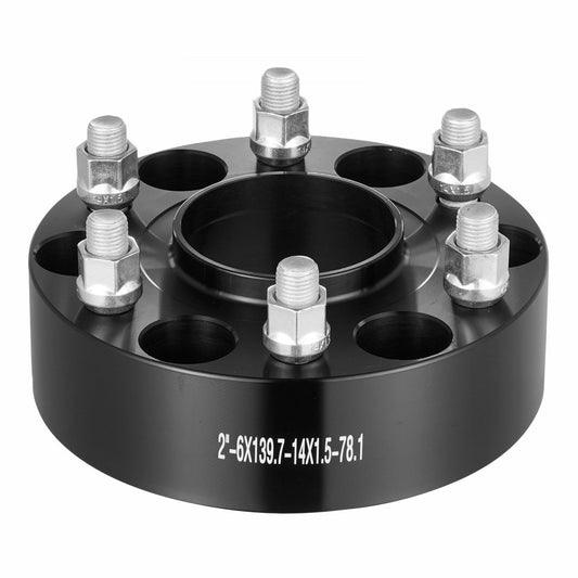6550-6550-ET-78.1-09 - 2-Inch Black Wheel Spacers for Enhanced Stability & Grip