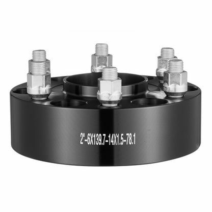 6550-6550-ET-78.1-09 - 2-Inch Black Wheel Spacers for Enhanced Stability & Grip