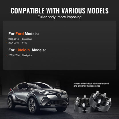 6135-6135-ET-87.1-50 - 2-Inch Aluminum Wheel Spacers for Jeep & Ford