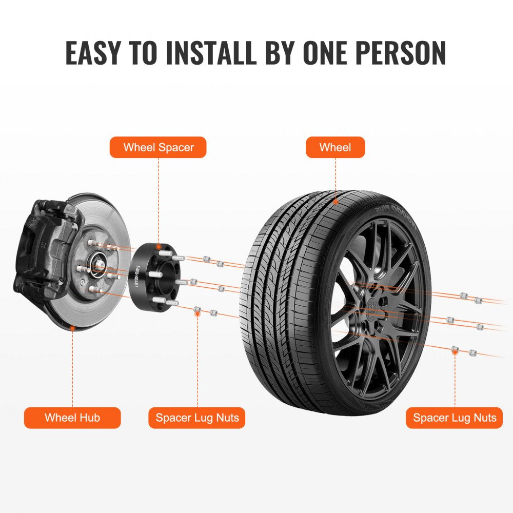 6135-6135-ET-87.1-50 - 2-Inch Aluminum Wheel Spacers for Jeep & Ford