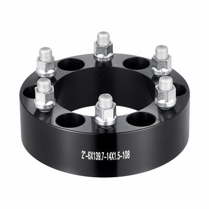 6550-6550-E-108-09 - VEVOR 2" 6-Lug Black Wheel Spacers for Stability