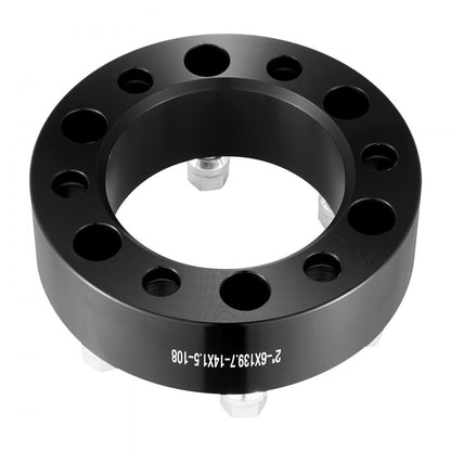 6550-6550-E-108-09 - VEVOR 2" 6-Lug Black Wheel Spacers for Stability