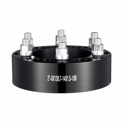 6550-6550-E-108-09 - VEVOR 2" 6-Lug Black Wheel Spacers for Stability
