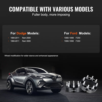 8650-8650-E-126.15-10 - 2" Forged Wheel Spacers for 8-Lug Trucks & SUVs