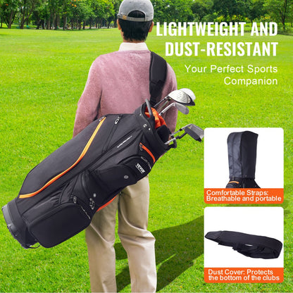 LS-95217 - 14-Way Golf Cart Bag with 13 Pockets and Waterproof Design