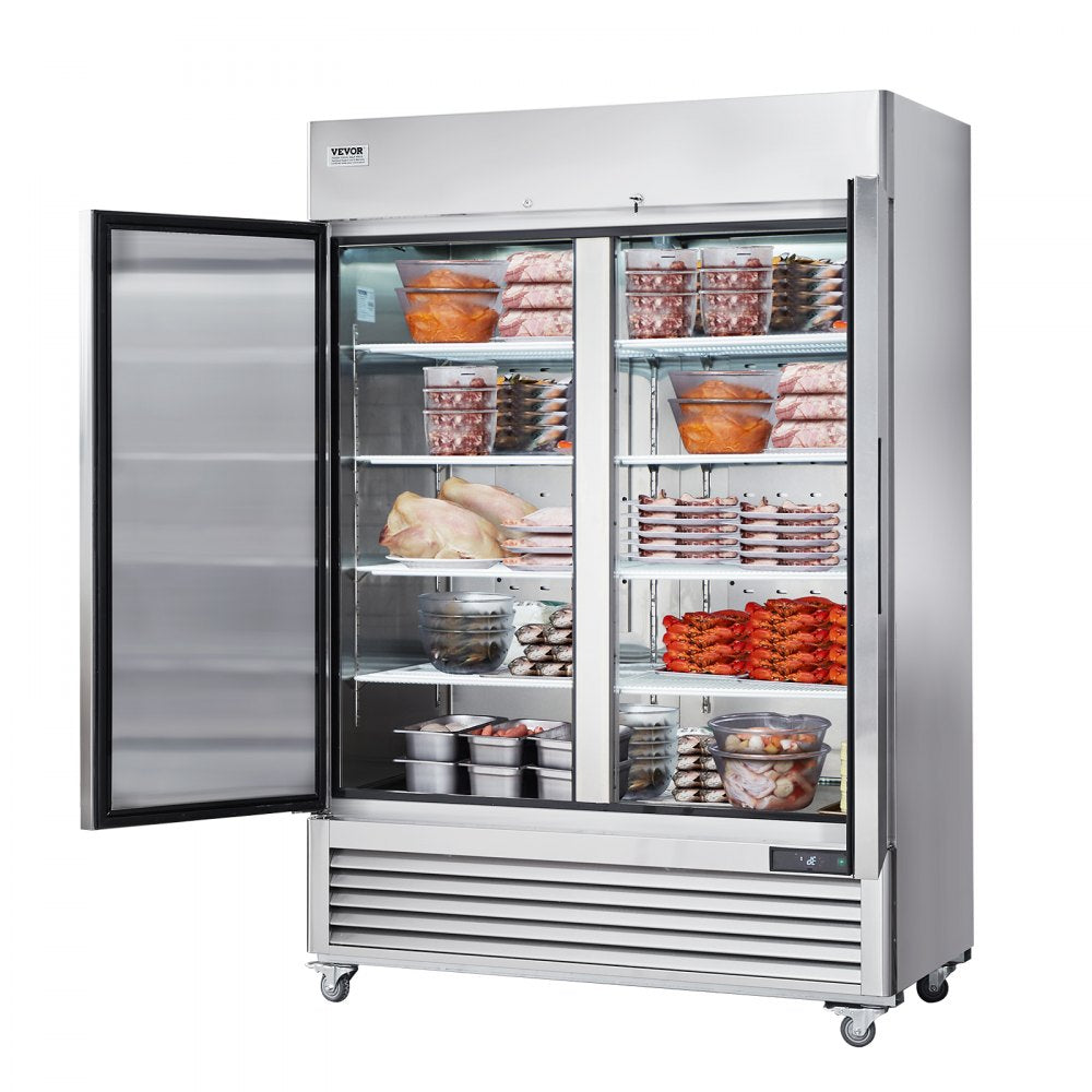 MF-49 - 44.21 Cu.ft Stainless Steel 2-Door Commercial Freezer with Digital Control
