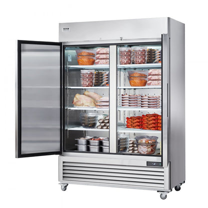 MF-49 - 44.21 Cu.ft Stainless Steel 2-Door Commercial Freezer with Digital Control