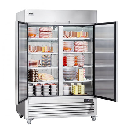 MF-49 - 44.21 Cu.ft Stainless Steel 2-Door Commercial Freezer with Digital Control