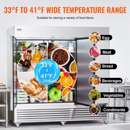 MR-83 - 60.42 Cu.ft Stainless Steel Auto-Defrost Refrigerator with 12 Shelves