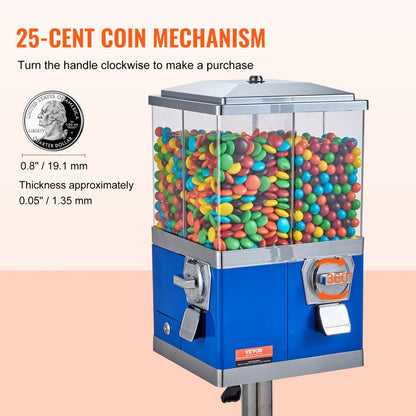 ak29-11 - Durable VEVOR Gumball Machine for Schools & Homes, Easy 25¢ Dispense