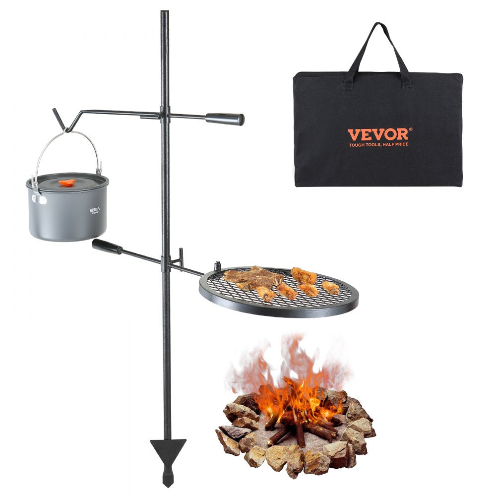 JY-XZKJ-04 - Portable 360° Swivel Campfire Grill, 13 lbs Capacity, Steel