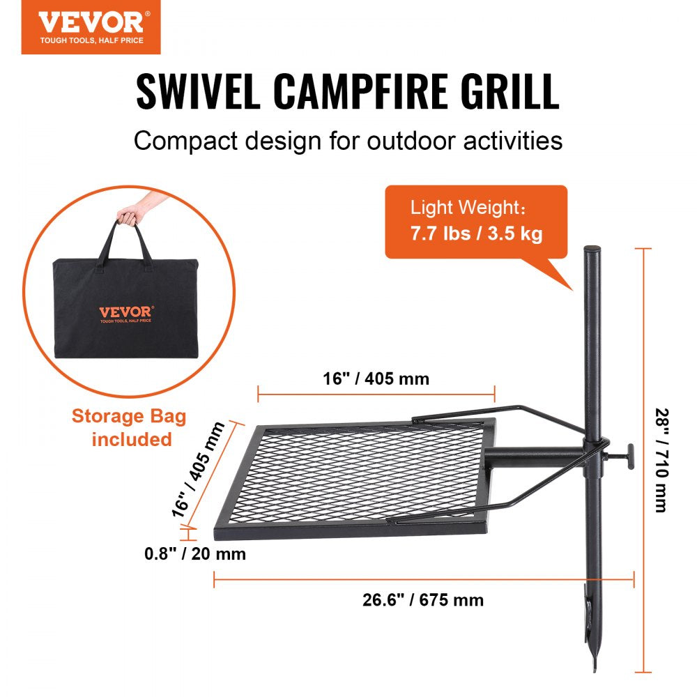 JY-XZKJ-01 - Durable Swivel Grill Grate for Outdoor Cooking & Campfires