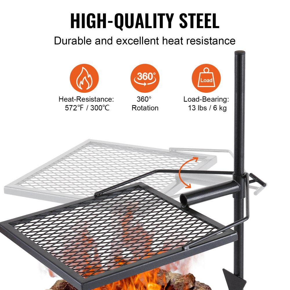 JY-XZKJ-01 - Durable Swivel Grill Grate for Outdoor Cooking & Campfires
