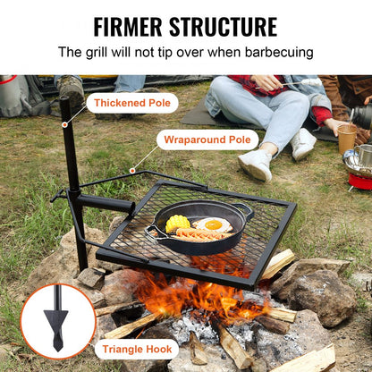 JY-XZKJ-01 - Durable Swivel Grill Grate for Outdoor Cooking & Campfires