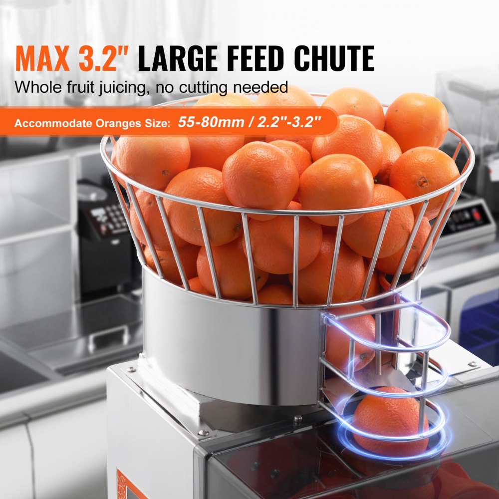 NS-2000E-4P - 120W VEVOR Orange Juicer with Automatic Peeling & Filtering