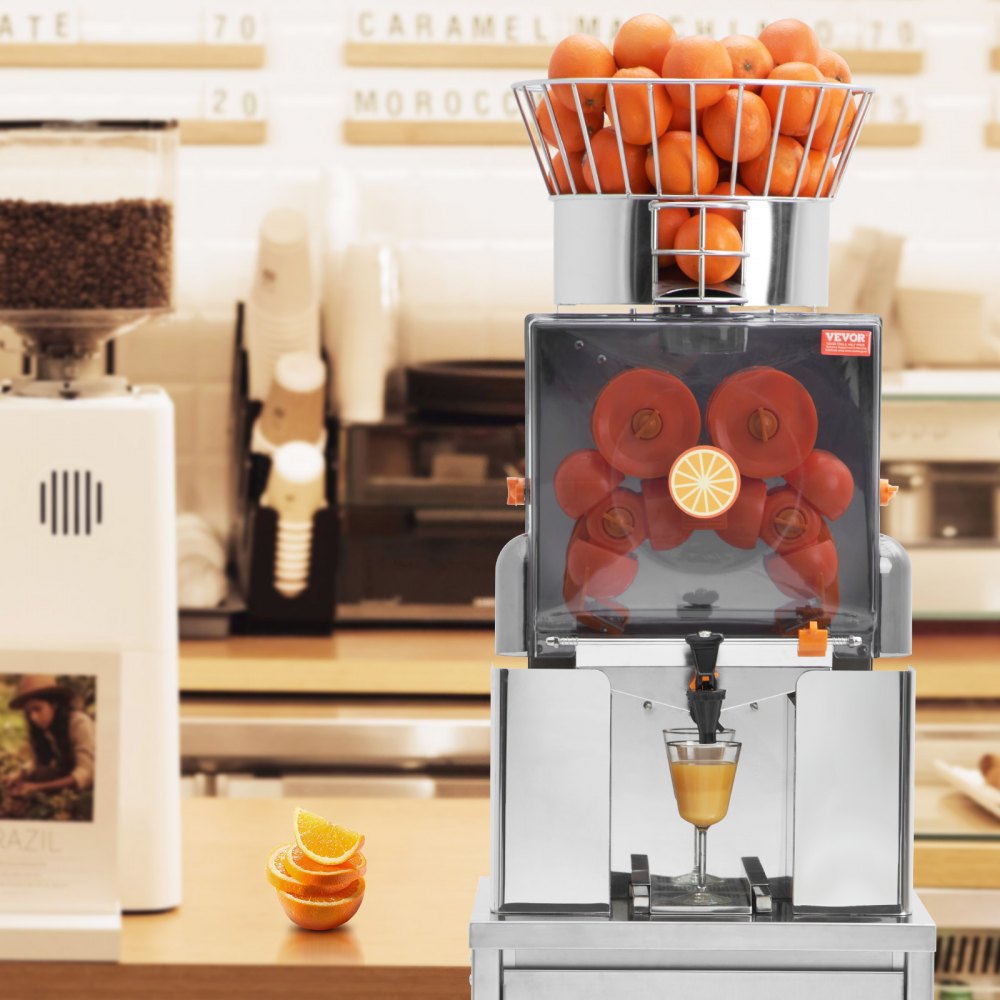 NS-2000E-4P - 120W VEVOR Orange Juicer with Automatic Peeling & Filtering