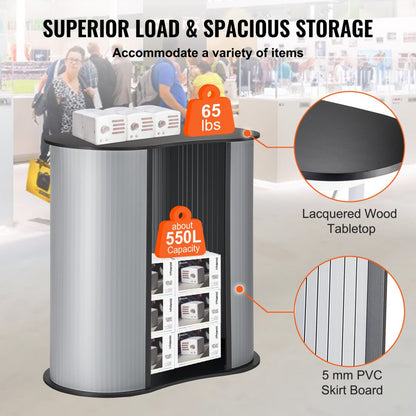 ZG-CXT03 - Portable 35.43" Tradeshow Podium Table with Carrying Bag