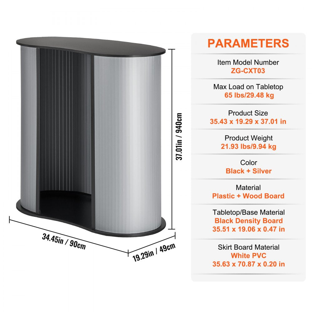 ZG-CXT03 - Portable 35.43" Tradeshow Podium Table with Carrying Bag