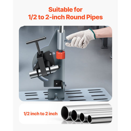 PN-1/2A - Versatile Pipe Notcher for 0.5-2" Pipes, Adjustable 0-60° Angle